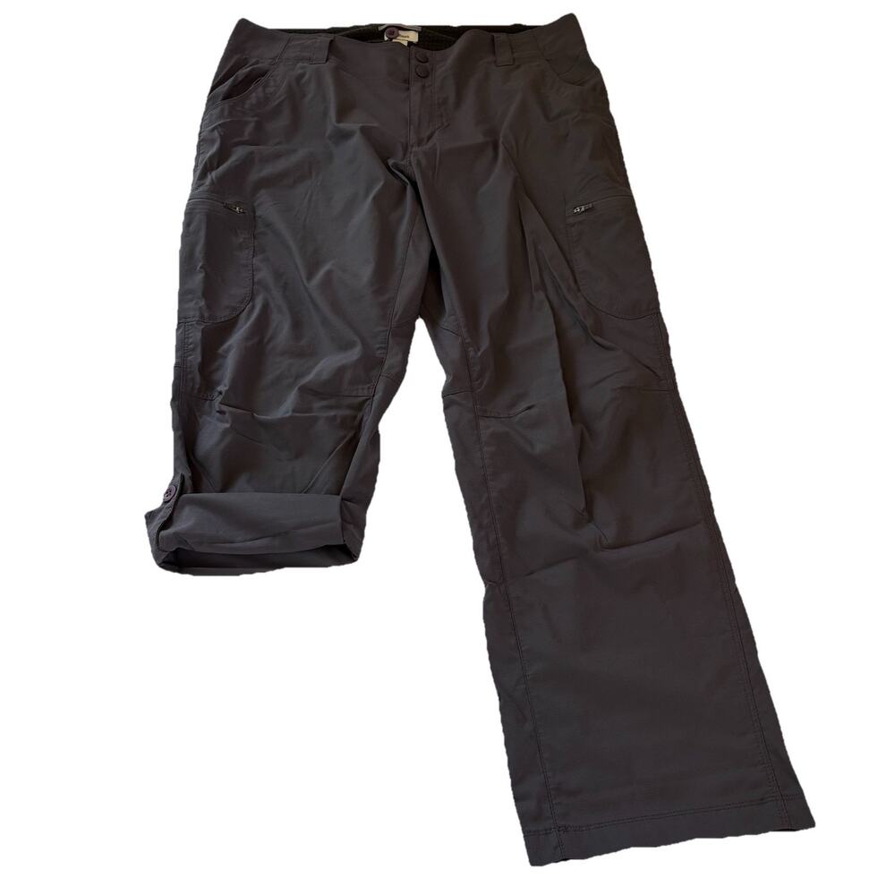 LL Bean Women’s Vista Trekking Gray Pants Straight Leg Hiking Size 12 Petite